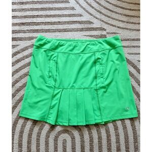 JoFit Golf Skort‎ XL Green Pleated Skirt With Shorts Tennis Pickleball Sporty